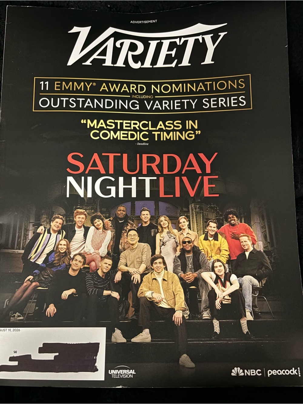 Variety Magazine Aug 19 2026- Saturday Night Live Special Cover